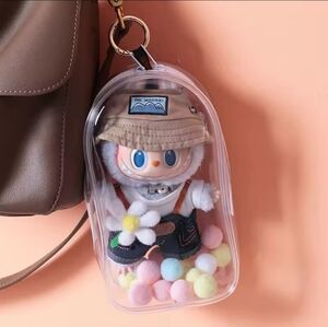 Black- Labubu Keychain Pouch/ Protective Case